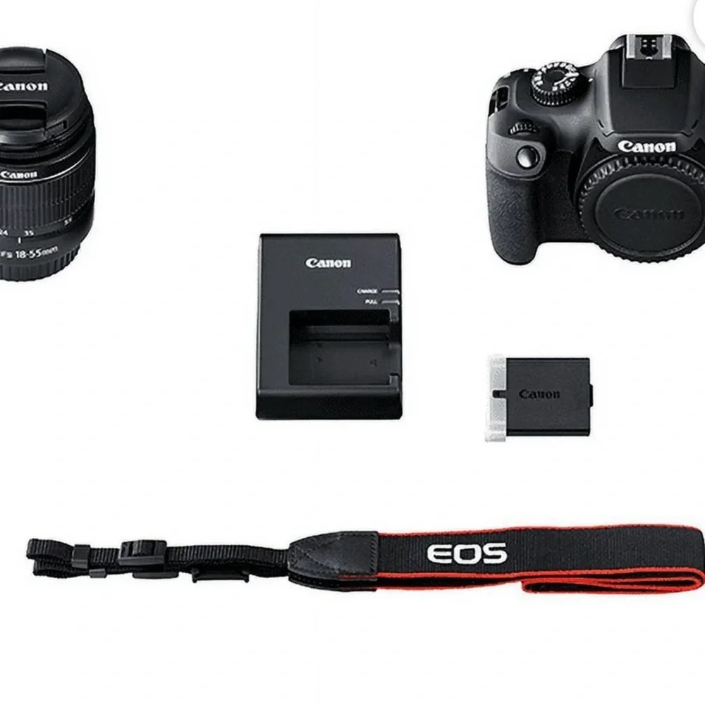 Canon Black DSLR Camera Body with Black Zoom Lens Kit